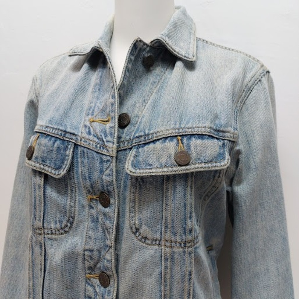 Wilfred Free Denim Jacket Women's Small Light Blue Cotton Button Up‎ Casual Norm - Picture 5 of 9